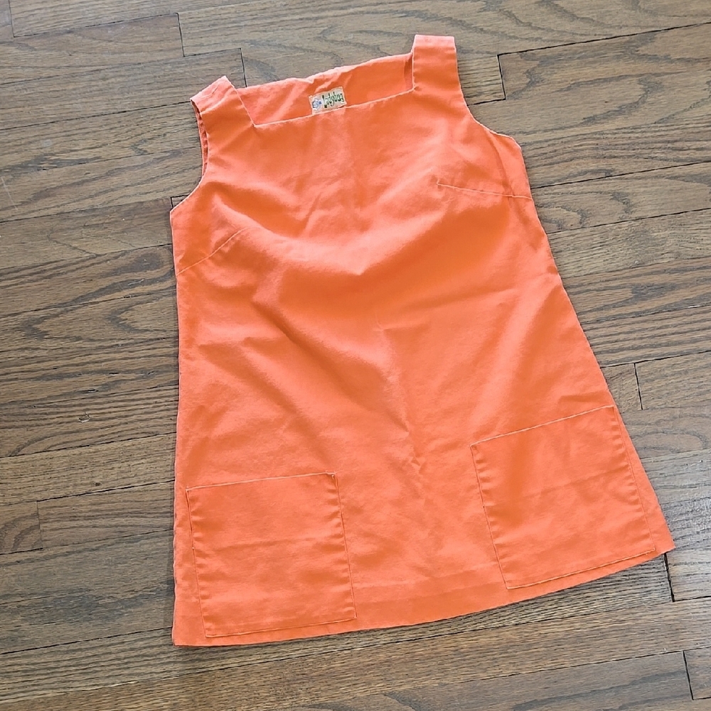 Vtg Ladybug Mini Dress, Gidget's Tangerine Dream With Pockets!
